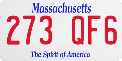 MA license plate 273QF6