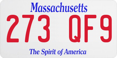 MA license plate 273QF9