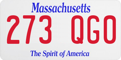 MA license plate 273QG0