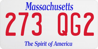 MA license plate 273QG2