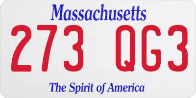 MA license plate 273QG3