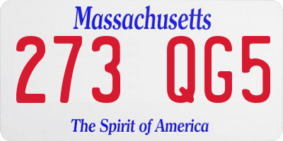 MA license plate 273QG5