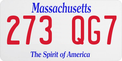 MA license plate 273QG7