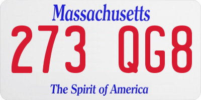 MA license plate 273QG8