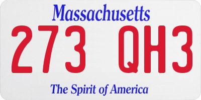 MA license plate 273QH3