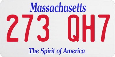 MA license plate 273QH7