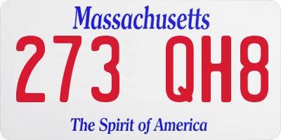 MA license plate 273QH8