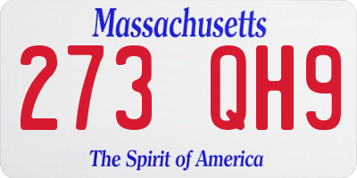 MA license plate 273QH9