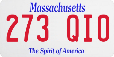 MA license plate 273QI0