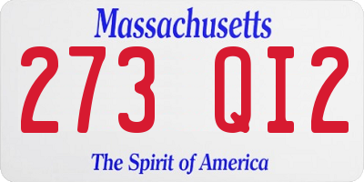 MA license plate 273QI2