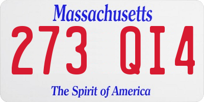 MA license plate 273QI4