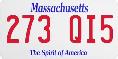 MA license plate 273QI5