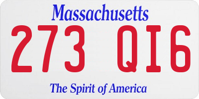 MA license plate 273QI6