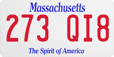 MA license plate 273QI8