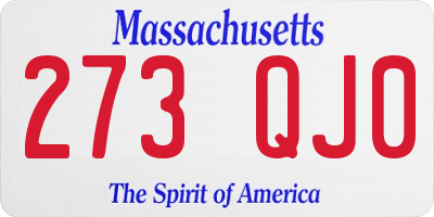 MA license plate 273QJ0