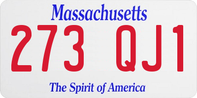 MA license plate 273QJ1