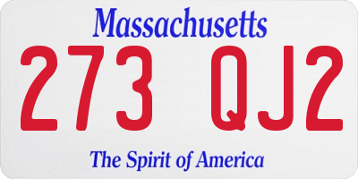 MA license plate 273QJ2