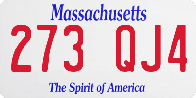 MA license plate 273QJ4