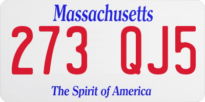 MA license plate 273QJ5