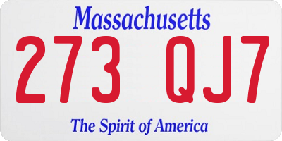 MA license plate 273QJ7