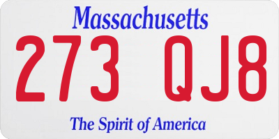 MA license plate 273QJ8