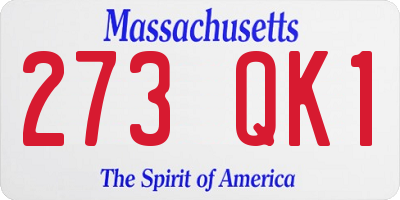 MA license plate 273QK1