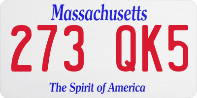 MA license plate 273QK5