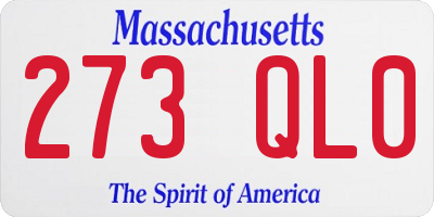 MA license plate 273QL0