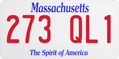 MA license plate 273QL1