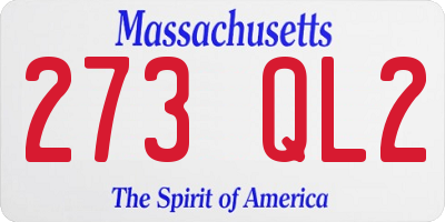 MA license plate 273QL2