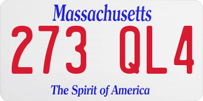 MA license plate 273QL4