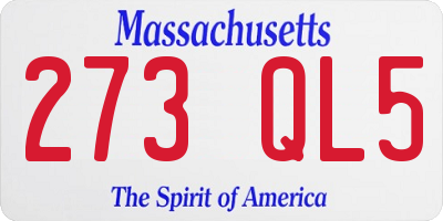 MA license plate 273QL5