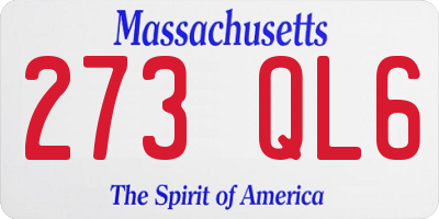 MA license plate 273QL6