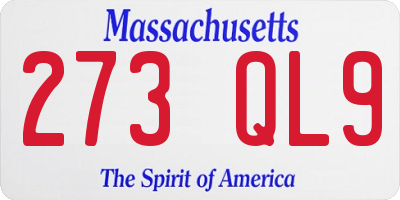 MA license plate 273QL9