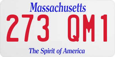 MA license plate 273QM1