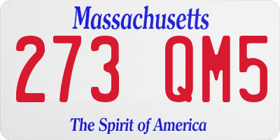 MA license plate 273QM5