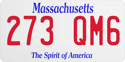 MA license plate 273QM6