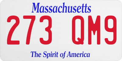 MA license plate 273QM9