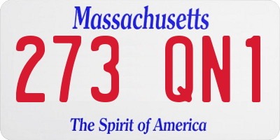 MA license plate 273QN1