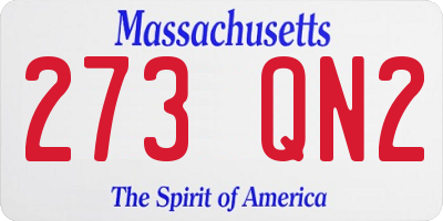 MA license plate 273QN2