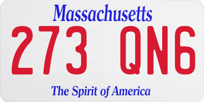 MA license plate 273QN6