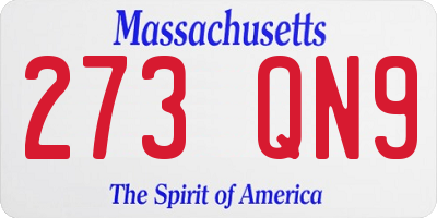 MA license plate 273QN9