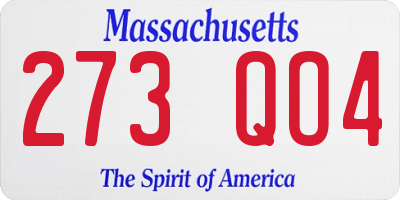 MA license plate 273QO4