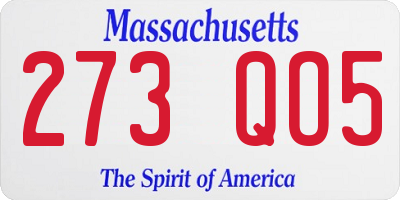 MA license plate 273QO5