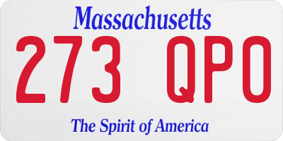 MA license plate 273QP0