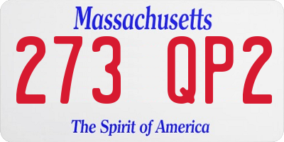 MA license plate 273QP2