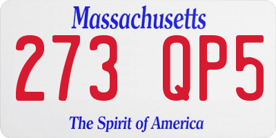 MA license plate 273QP5