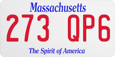MA license plate 273QP6