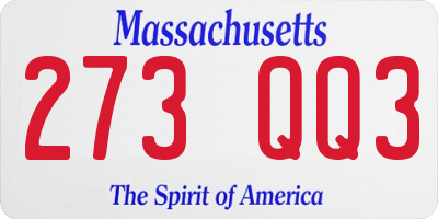 MA license plate 273QQ3