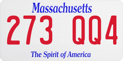 MA license plate 273QQ4